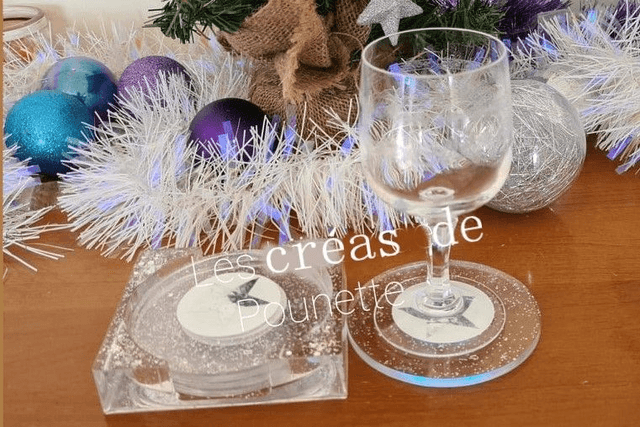 Lot de 4 dessous de verre lumineux