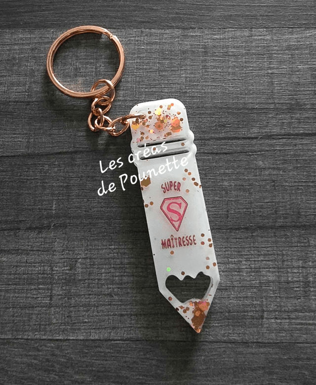 Porte clés crayon Maîtresse