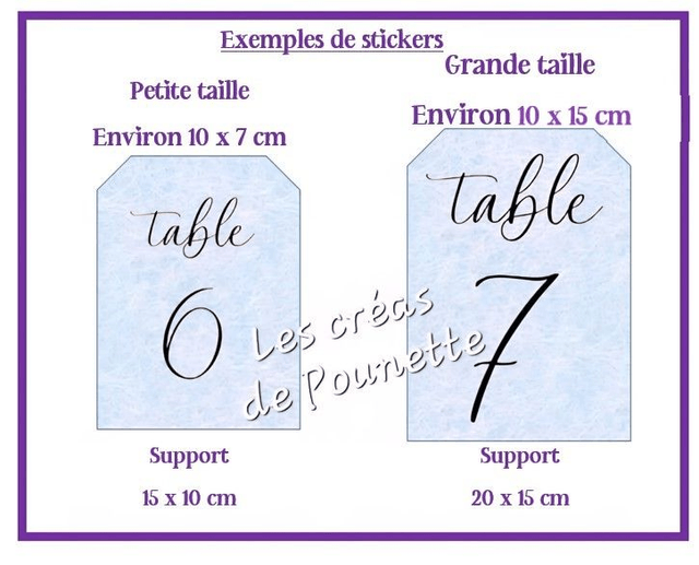 Stickers pour plan de table format 10 x 15 cm