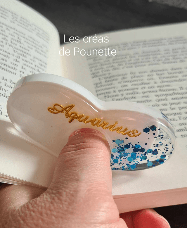 Marque-page astro "verseau" et sa bague de lecture