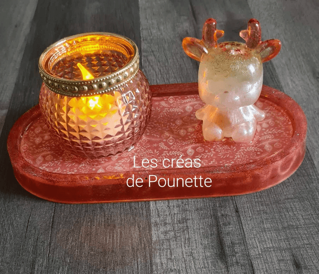 Petit plateau de Noël avec grand photophore