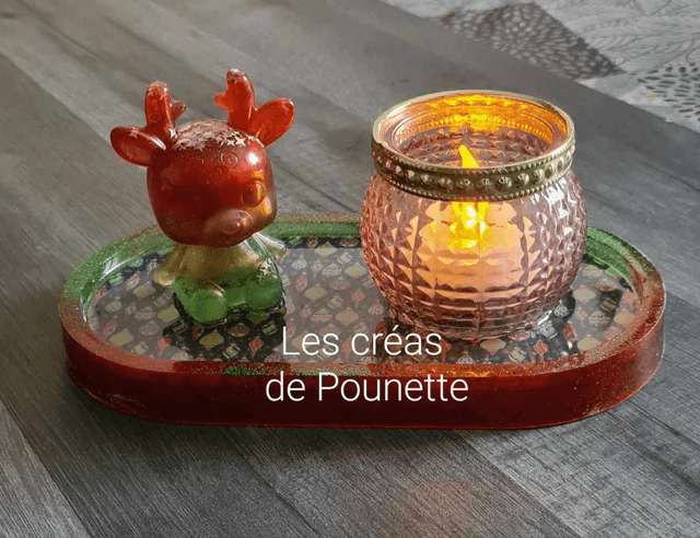 Petit plateau de Noël avec grand photophore