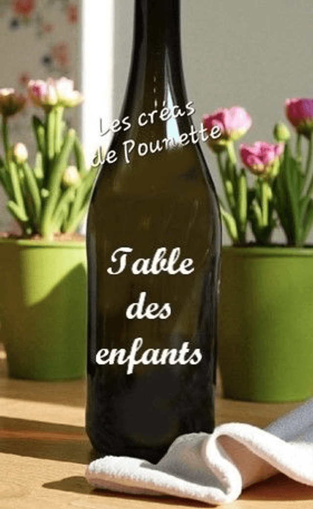 Stickers pour bouteille "table des enfants" 15 cm maximum