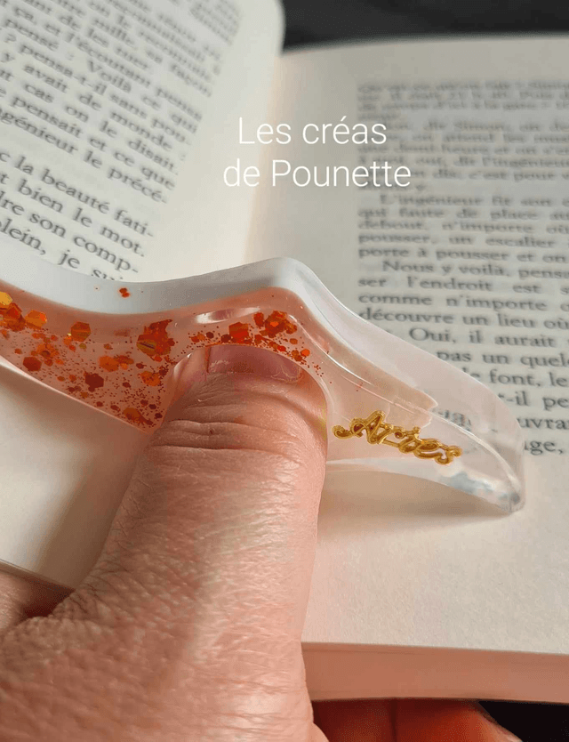 Marque-page astro "bélier"  et sa bague de lecture