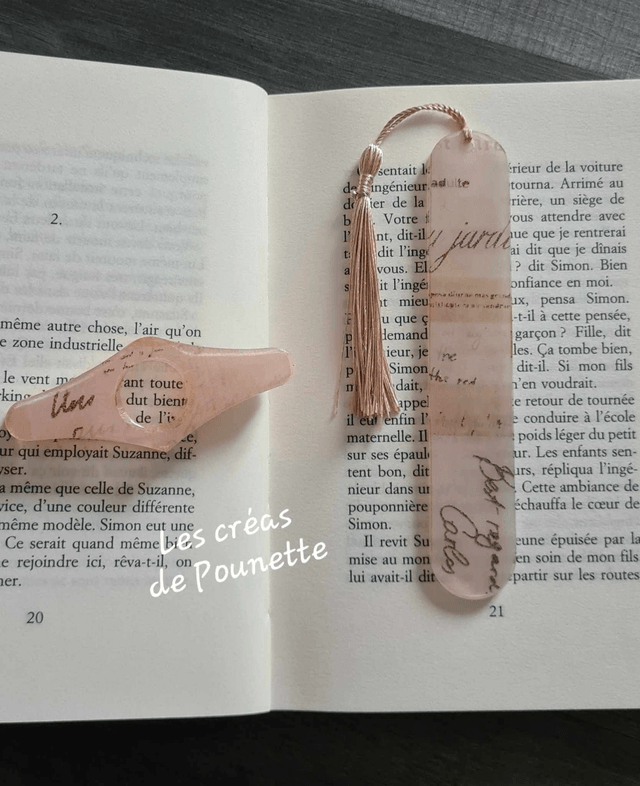 Marque-page style vintage 5 et sa bague de lecture