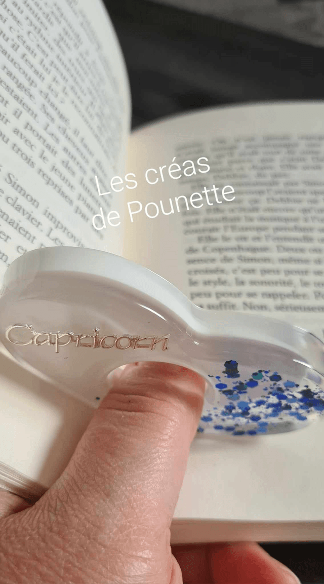 Marque-page astro "capricorne" et sa bague de lecture
