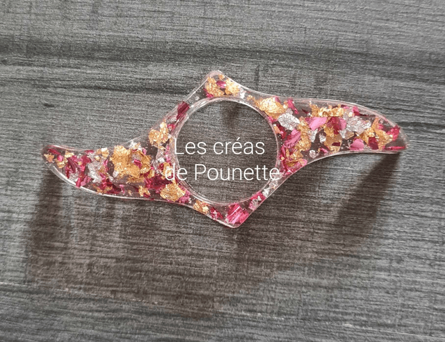 Marque-page rose et or et sa bague de lecture