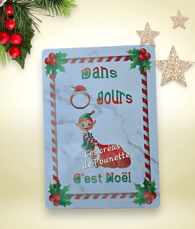 Ardoise décompte de Noël