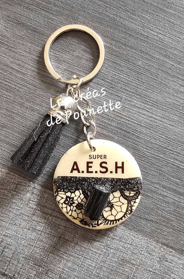 Porte clés maîtresse et AEHS en bois et résine