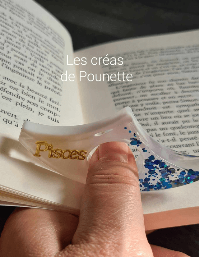 Marque-page astro "poissons" et sa bague de lecture