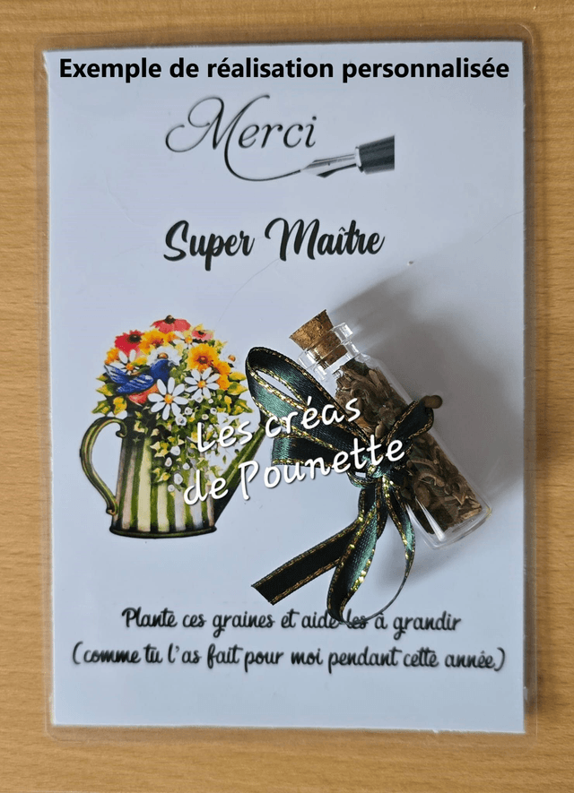 Carte  avec graines à planter