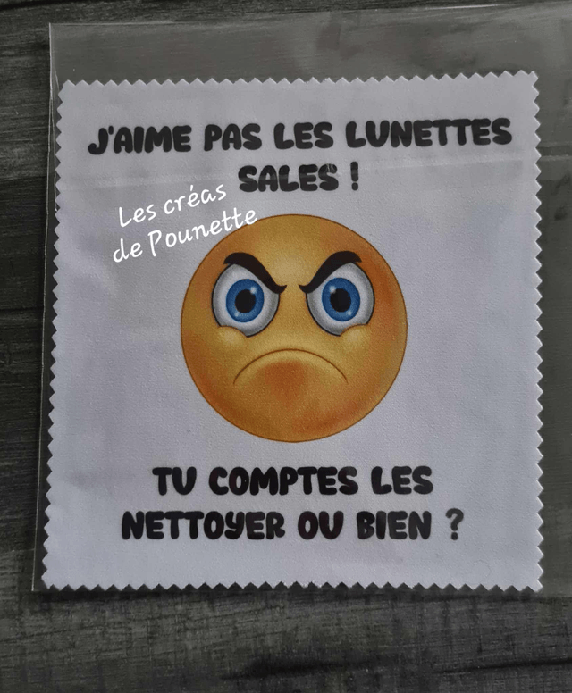 Lingettes  lunettes "essuie rigolo" partie 2