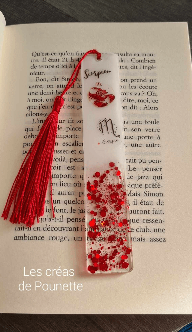 Marque-page astro "scorpion" et sa bague de lecture