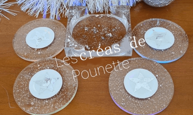 Lot de 4 dessous de verre lumineux