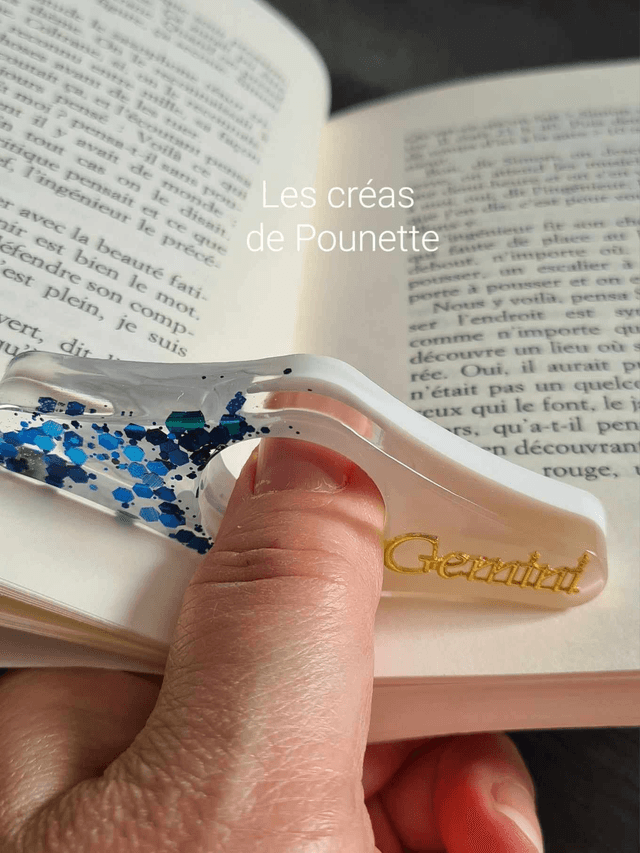 Marque-page astro "gémeaux" et sa bague de lecture