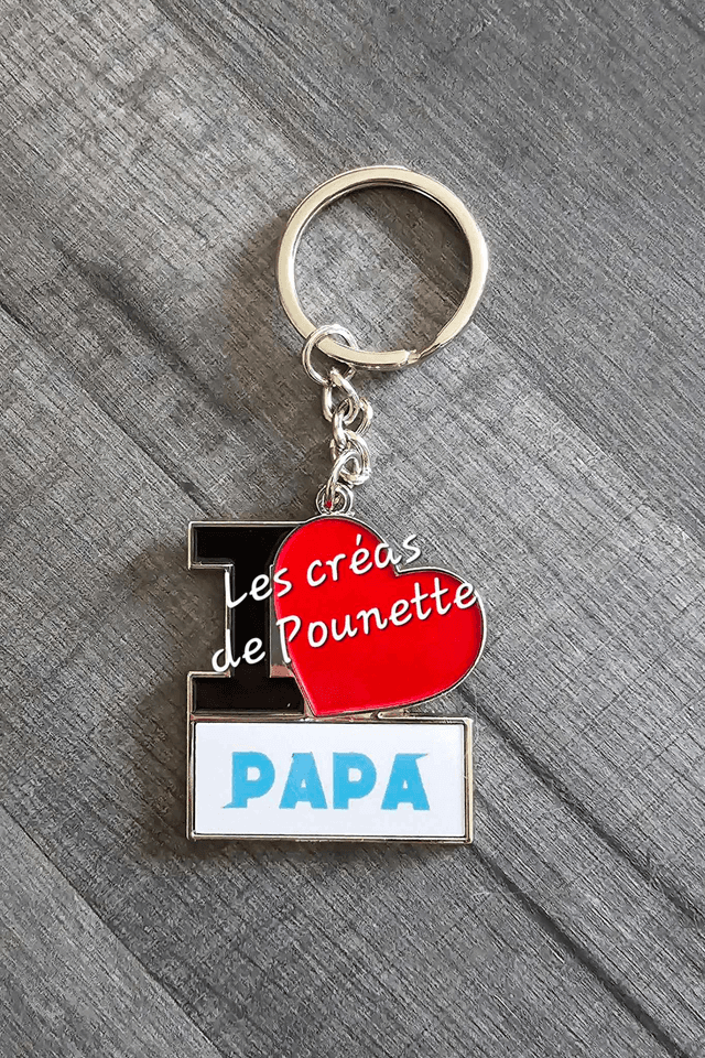 Porte clés &quot;I love papa&quot;