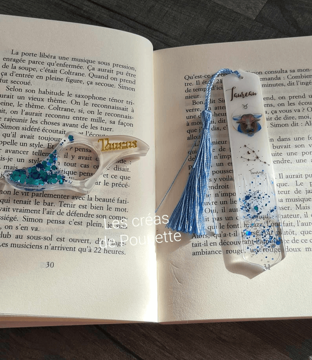 Marque-page astro &quot;taureau&quot; et sa bague de lecture