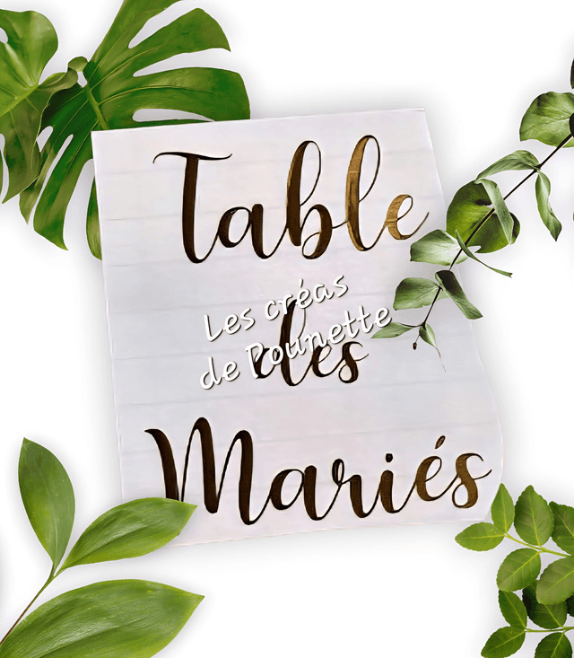 Stickers pour bouteille &quot;table des mariés&quot; 15 cm maxi