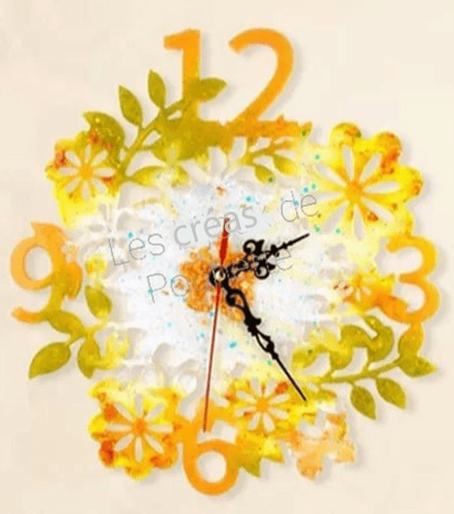 Horloge fleurs à personnaliser