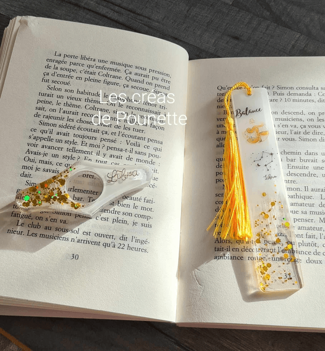 Marque-page astro &quot;balance&quot; et sa bague de lecture