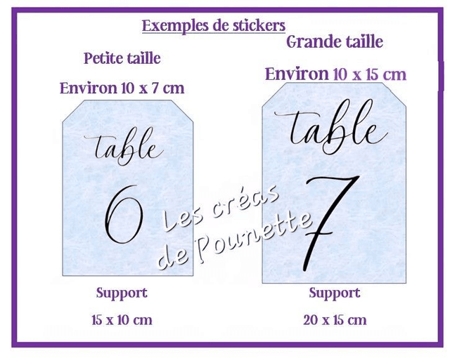 Stickers pour plan de table format 10 x 7 cm