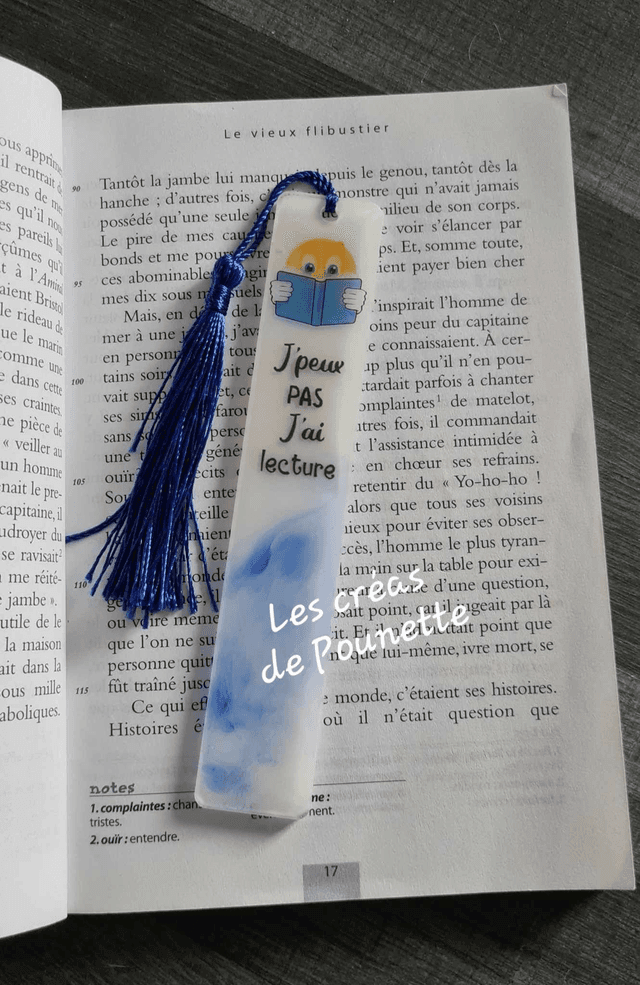 Marque-page &quot;j&#039;peux pas j&#039;ai lecture&quot; 